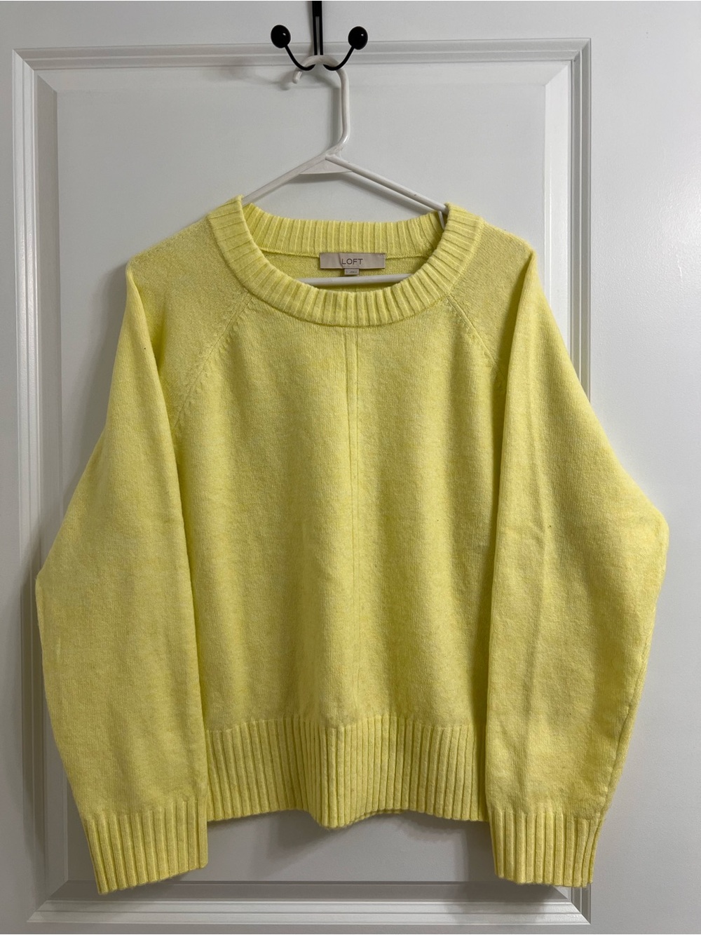 LOFT Women’s Lemon Yellow Cozy Crewneck Sweater Large